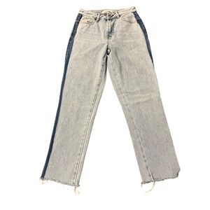 PacSun Mom Jeans Women's Size 24 Light Wash Blue Denim Stripe Side Detail